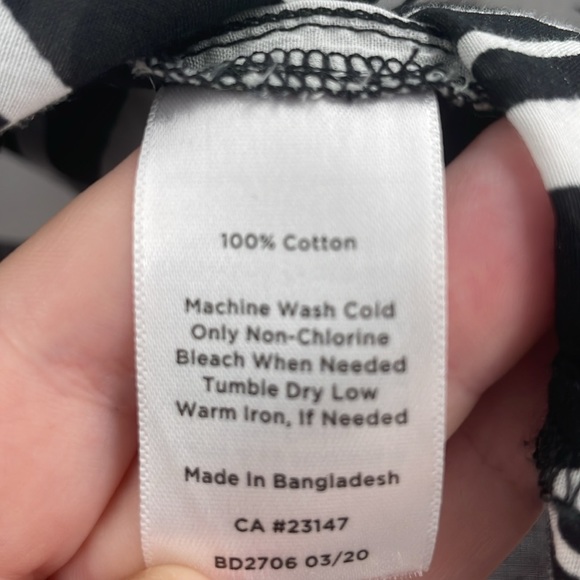 Talbots Plus Size 2x Black And White Patterned Sheer Shirt Long Sleeve Button Up - Picture 9 of 10